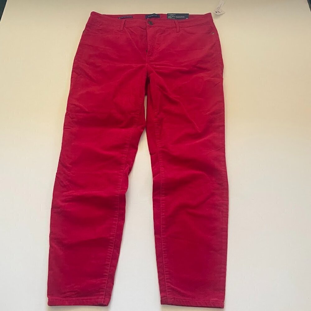 NWT Talbots Corduroy Pant Trouser High Waist Jegging Ankle Slimming Holiday